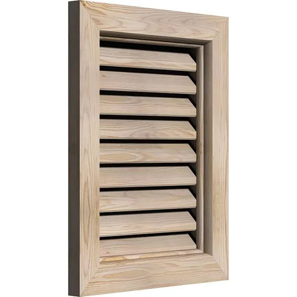 Ekena Millwork GVWVE30X1400SFPPI 30x22W x 14x22H Vertical Gable Vent (35x22W x 19x22H Frame Size): Primed - Functional, Smooth Pi