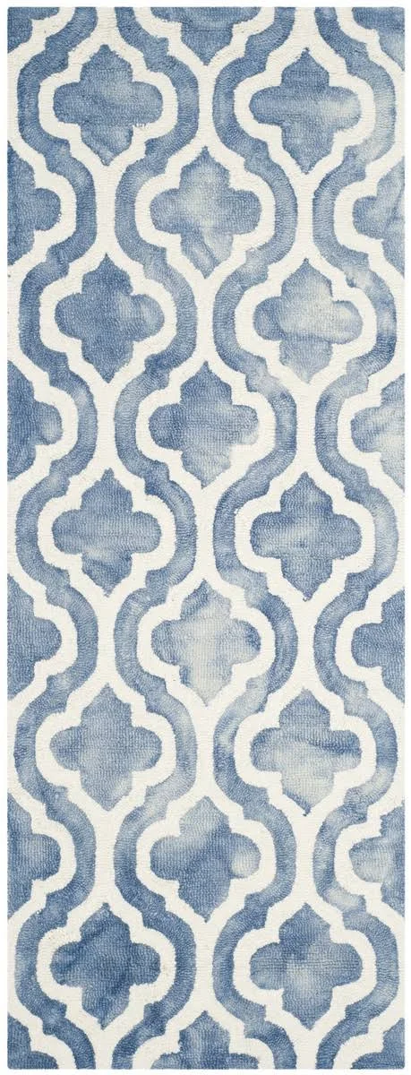 Safavieh Dip Dye DDY537K Blue - Ivory Rug 2&3x22 x 6& Runner