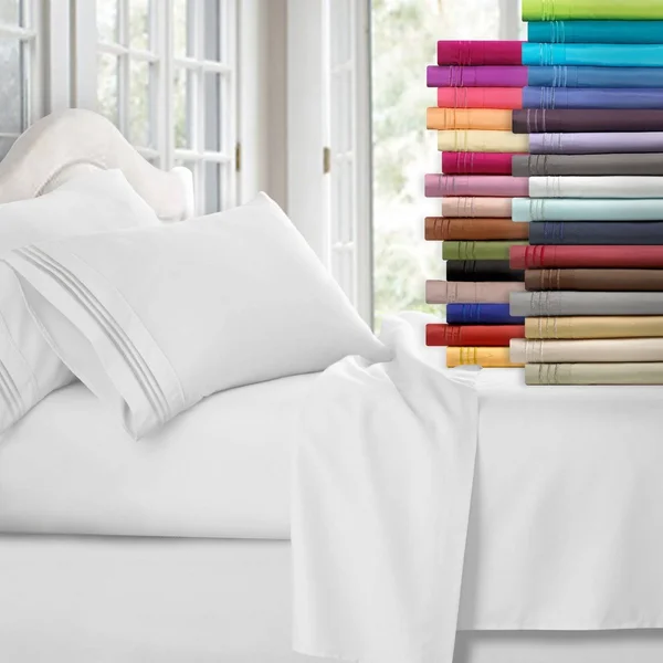 Clara Clark Premier 1800 Series Deep Pocket Bed Sheet Set - Size: Twin-XL, Purple