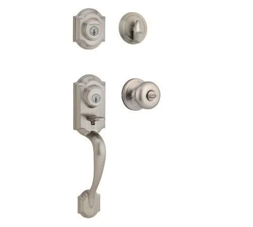 Kwikset Montara Single Cylinder Handleset w/Juno Knob Featuring SmartKey in Sat