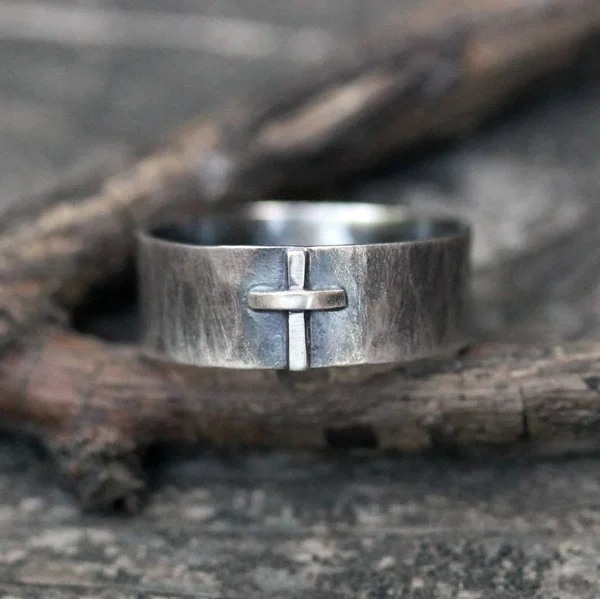 Cross Ring, Sterling Silver Ring, Christian Ring, Baptism Gift, Confirmation Gift, Unisex Ring, Gift for Him, Gift for He