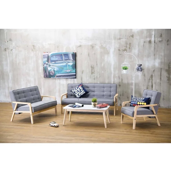 Baxton Studio Mid - Century Timor Sofa, Gray