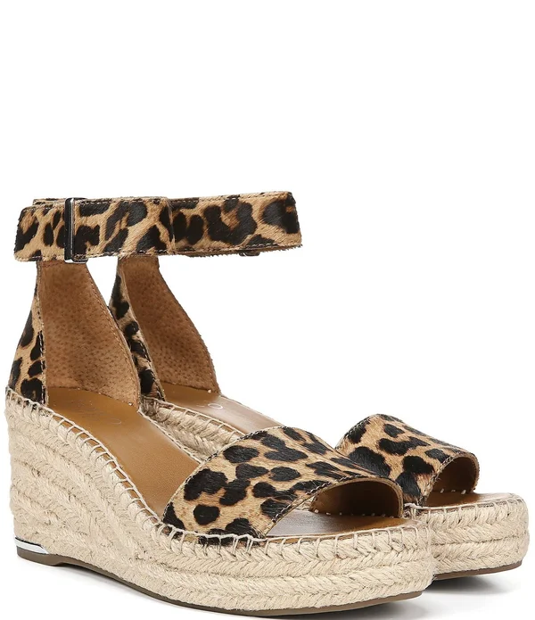 Franco Sarto Clemens Wedge Sandals - Leopard
