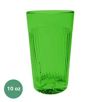 10 oz. Belize Tumbler - Polycarbonate, Green, Pack of 6, 2 Packs