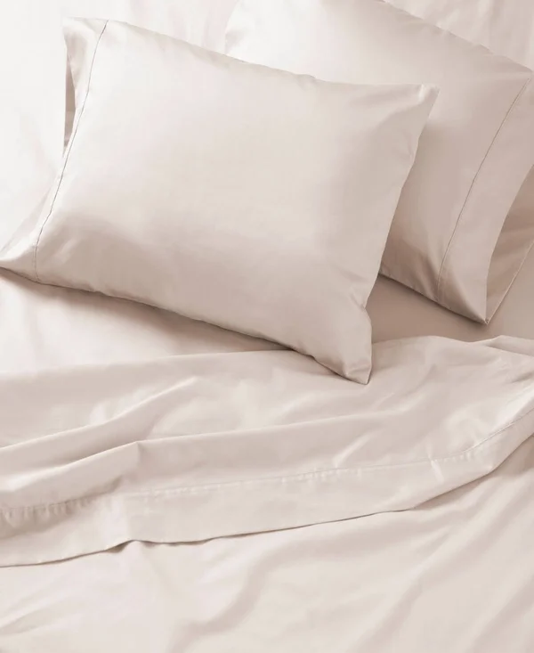 Welhome Cotton Sateen Sheet Set - Ivory - King