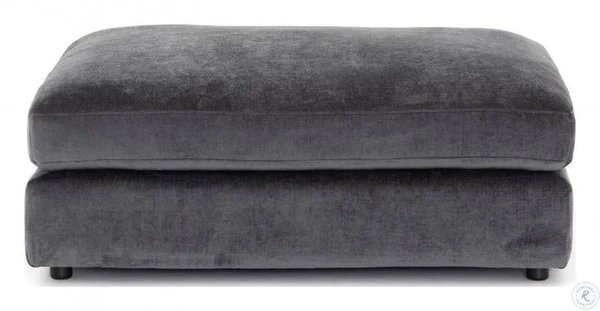 Four Hands Bloor Ottoman - Charcoal Worn Velvet