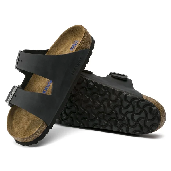 Birkenstock Arizona Oiled Leather Sandals, Iron, Size 42