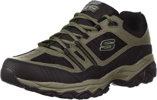 Skechers Men's After Burn Memory Fit Strike Off Sneaker - Pebble/Black