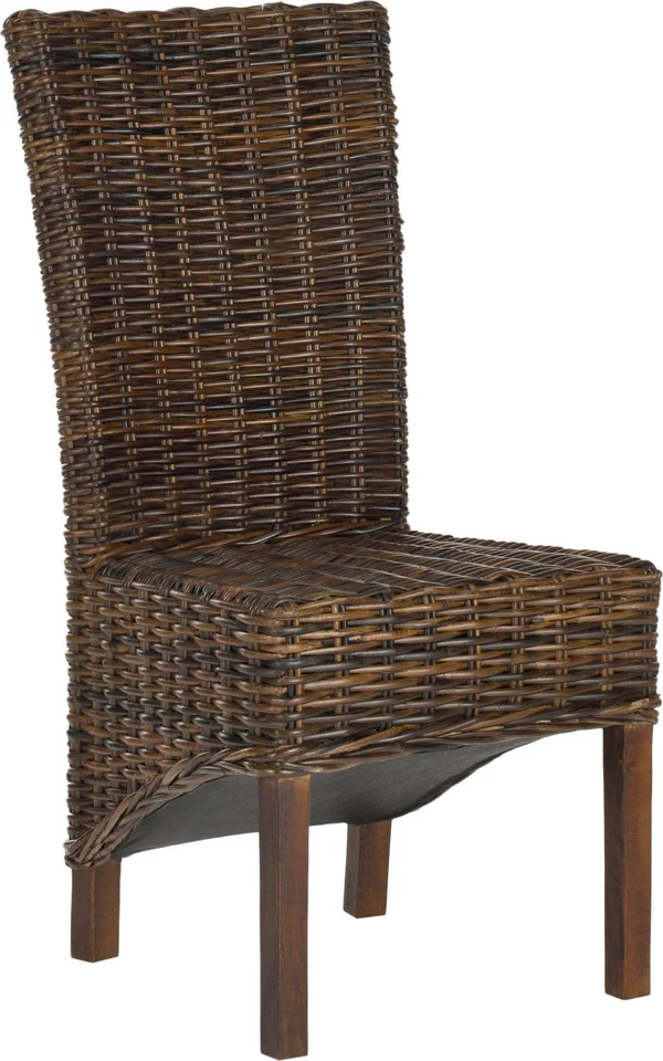Safavieh Ridge Dark Brown 18x22 Rattan Side Chair - Set of 2