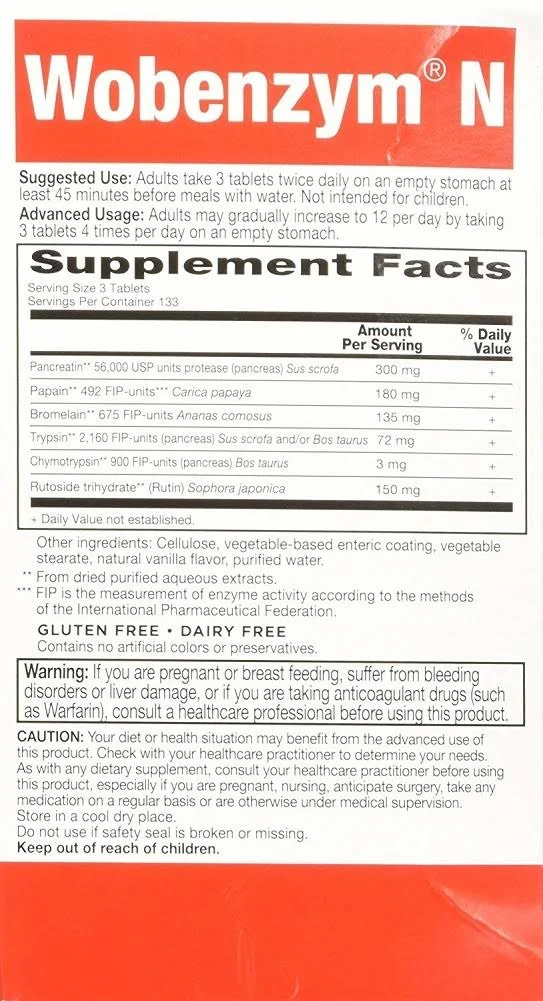 Wobenzym N Healthy Inflammation and Joint Support† 400 Tablets