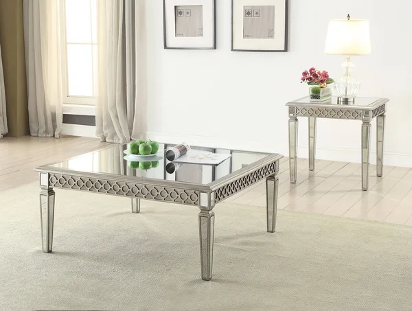 Acme Kacela End Table - 84617 - Mirror & Champagne