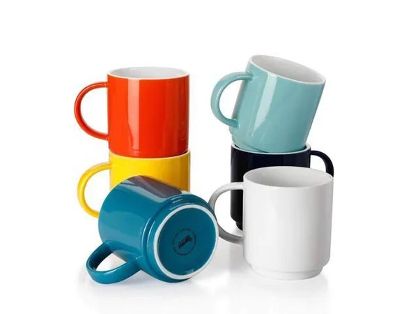 Sweese 616.002 Stackable Coffee Cups - 10 Ounce for Specialty Coffee Drinks, Cappuccino, Cafe Mocha, Latte and Tea, Set of 6, Ho