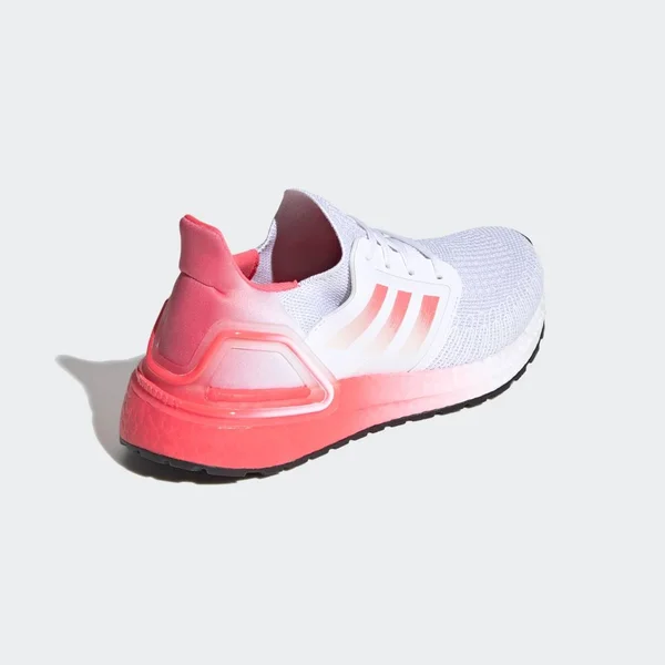 Adidas Ultraboost 20 White/Signal Pink Grade School Kids& Running Shoes, Size: 4.5