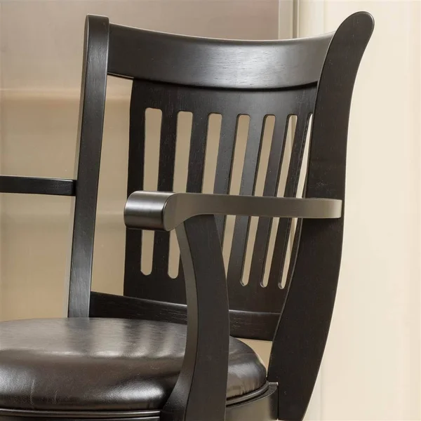 Noble House Leather Swivel Barstool with Arms