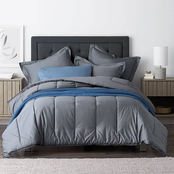 Company Cotton Wrinkle-Free Sateen Comforter - White, Size Twin, The Company Store