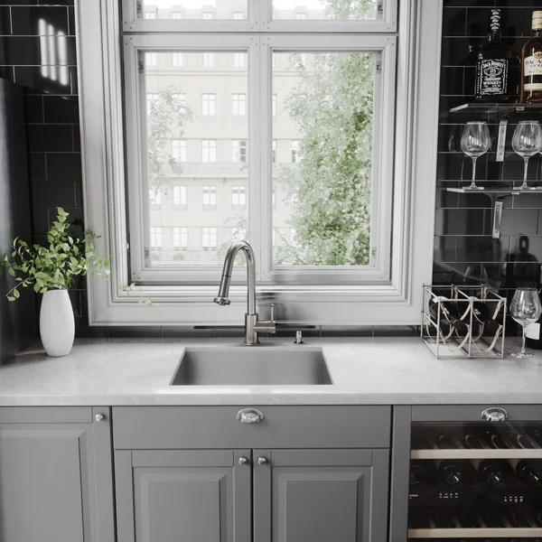 Vigo VG02002ST Harrison Stainless Steel Pull-Down Spray Kitchen Faucet