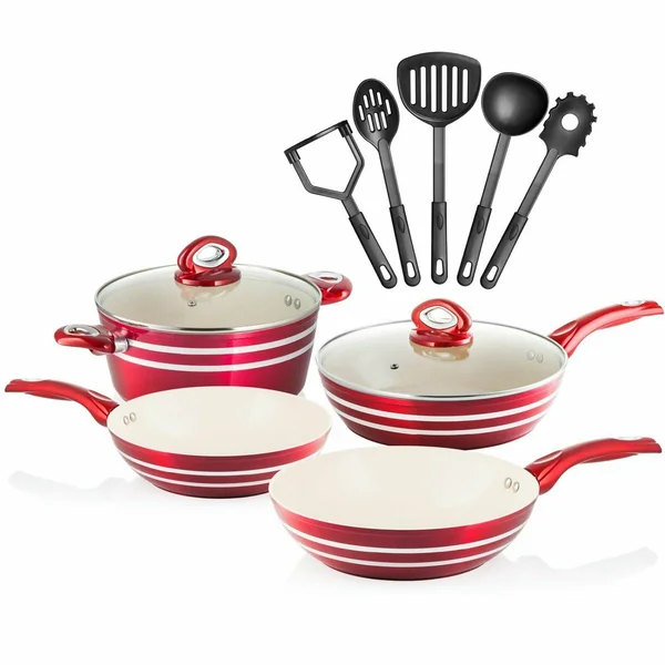 Chef&s Star 11 Piece Professional Grade Aluminum Non-Stick Pots & Pans Set