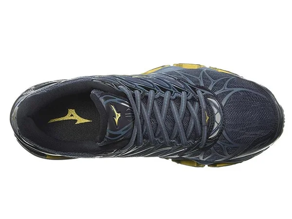 Mizuno - Men's Wave Prophecy 7 Running Shoe, Black-Ombre Blue, Size 7