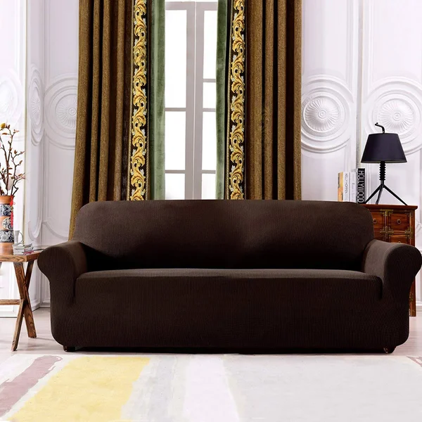 Leroy Plaid Stretch Sofa Slipcover - Subrtex X-Large, Chocolate Plaid