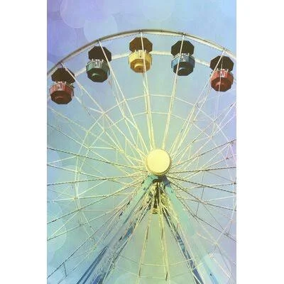 Rainbow Ferris Wheel I by Sylvia Coomes Graphic Art Print on Canvas Ebern Designs Format: Black Framed - Size: 49.75x22 H x 33.75