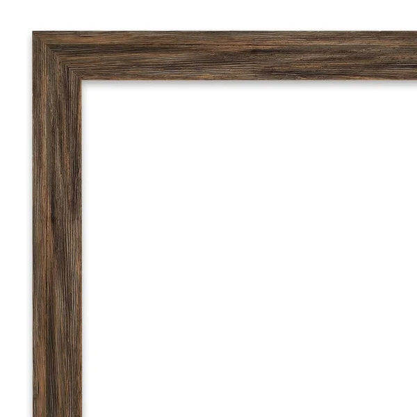 Amanti Art Regis Barnwood Mocha Narrow Frame Collection 20.62-in Matte Brown Rectangular Bathroom Mirror - DSW5247139