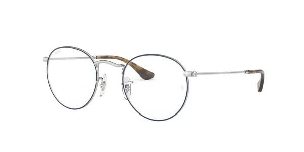 Ray Ban RX3447V Vista Round Metal - 2970 Silver On Top Blue, Size 47-21-140