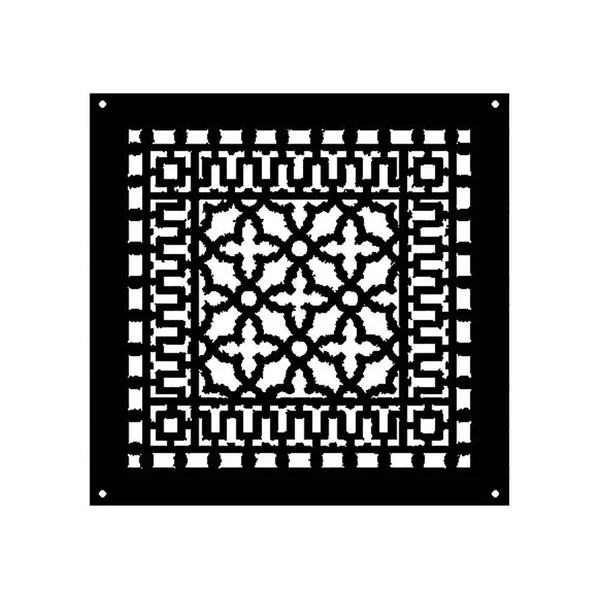 Reggio Register Scroll 14-in x 14-in Cast Iron Floor Register in Black, 1616-H
