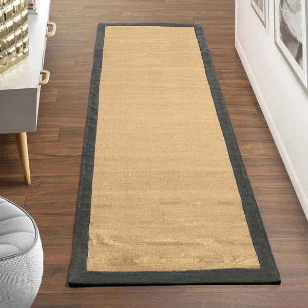 Superior 100-percent Hand Woven - Natural Fiber Classic Jute Area Rug 6x9 Purple Area Rugs