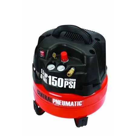 Central Pneumatic 6 Gallon 1.5 HP 150 PSI Professional Air Compressor