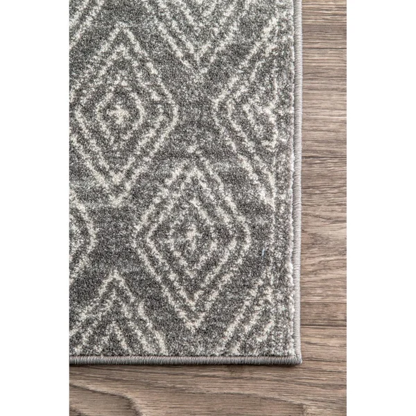 nuLOOM Sarina Diamonds Dark Grey 4& x 6& Area Rug