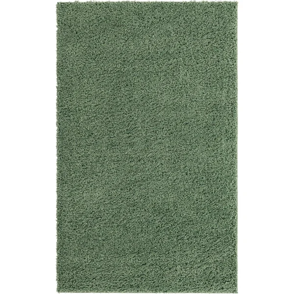 Unique Loom Everyday Solid Shag Area Rug - Green - 5& 0 x 8& 0