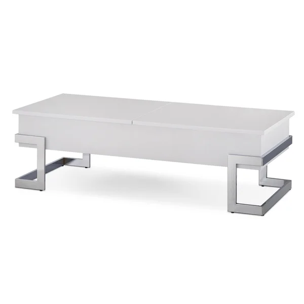 Acme Furniture Coffee Table White Chrome