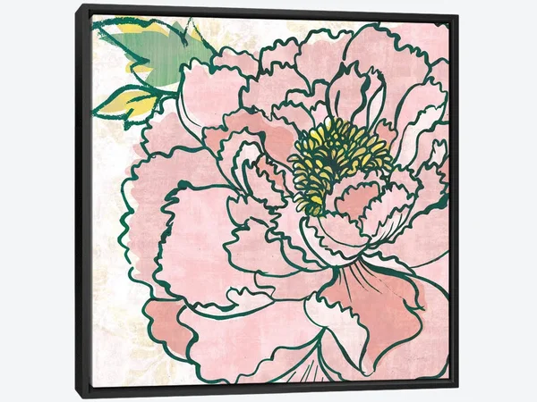 Framed Canvas Art - Camilles Peony Pink by Sue Schlabach ( Floral & Botanical > Flowers > Peonies art)
