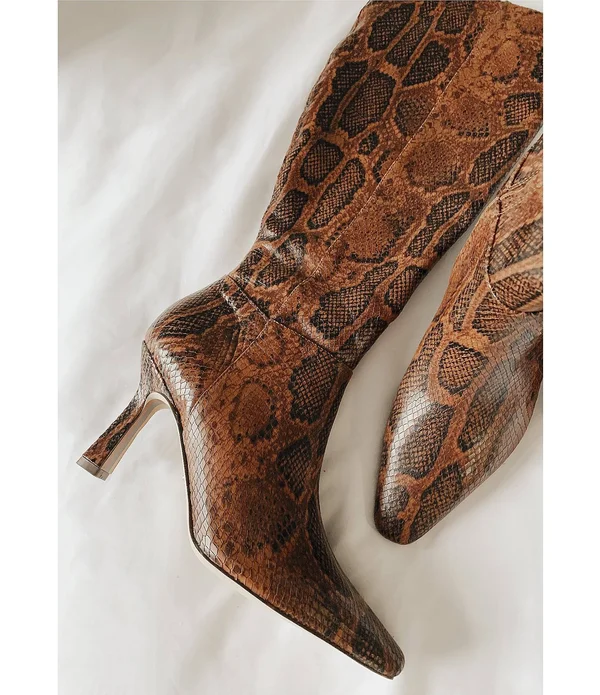 Sam Edelman Women's Davin Dress Boots - Brown Multi Snake