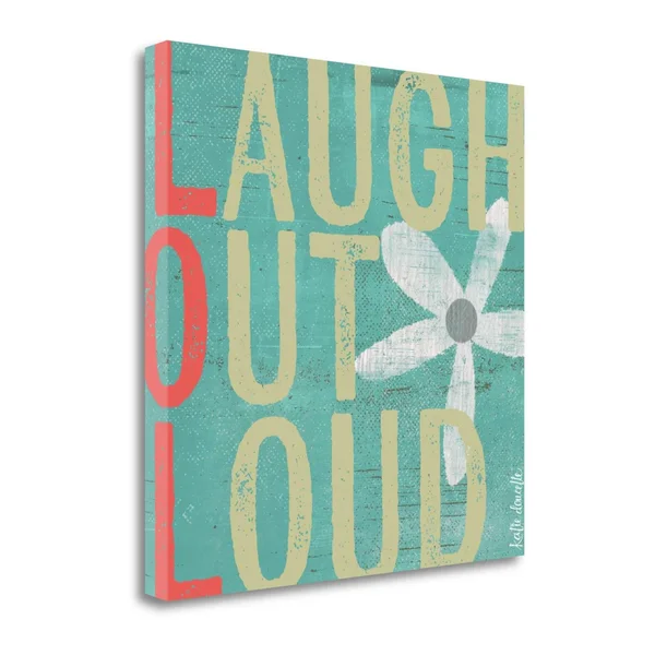 Tangletown Fine Art 'Laugh Out Loud' by Katie Doucette Textual Art on Wrapped Canvas