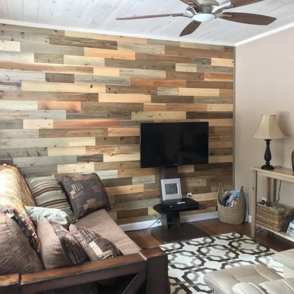 Timberchic 214 Peel and Stick Reclaimed River Wood - 4 in. Planks