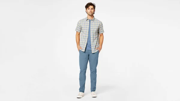 Dockers Alpha Khakis, Slim Fit Pants, Men's, Blue 30 x 32