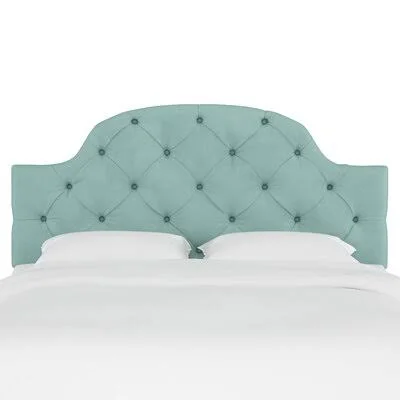 Velvet Tufted Upholstered Panel Headboard House of Hampton Size: California King, Color: Velvet Caribbean