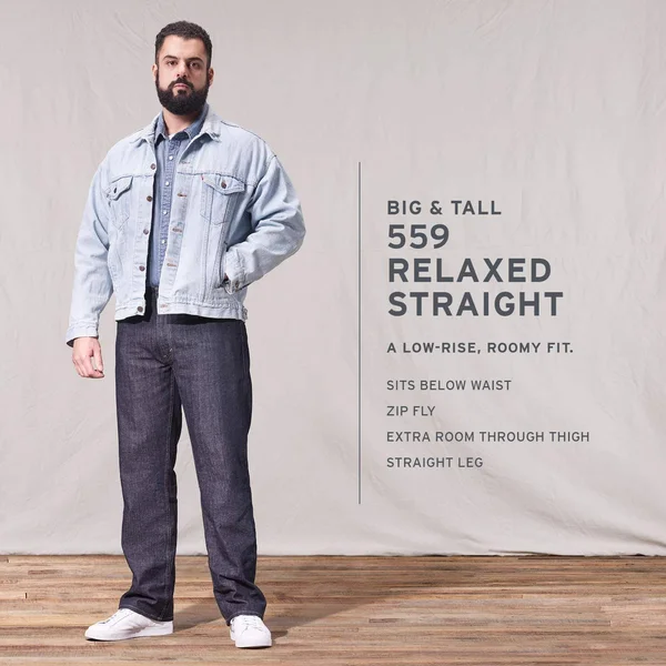 Levi&s Big & Tall 559 Relaxed Straight Men's Jeans : 60 30