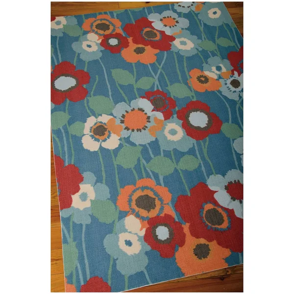Nourison 10& x 13& Waverly Sun & Shade Bluebell Rectangle Area Rug