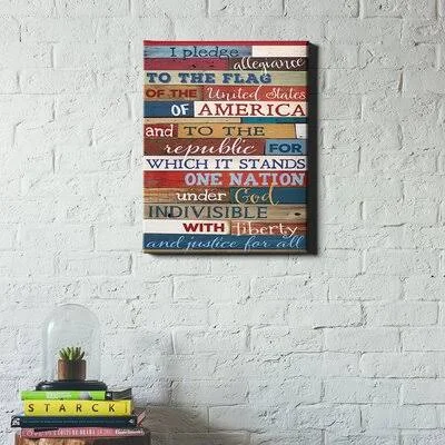 Pledge of Allegiance Stretched Canvas Art Print-MA1095A Trinx Size: 32x22 H x 24x22 W x 1x22 D