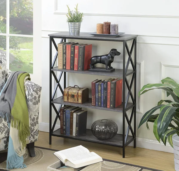 Convenience Concepts Tucson 4 Tier Bookcase - Weathered Gray