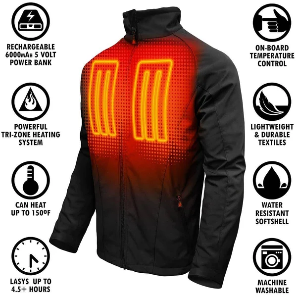 ActionHeat 5V Battery Heated Jacket - Men's - Black