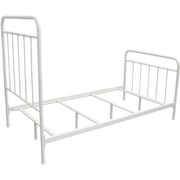 Diamond Sofa BAILEYWHTWBED Bailey White Powder Coat Metal Twin Bed