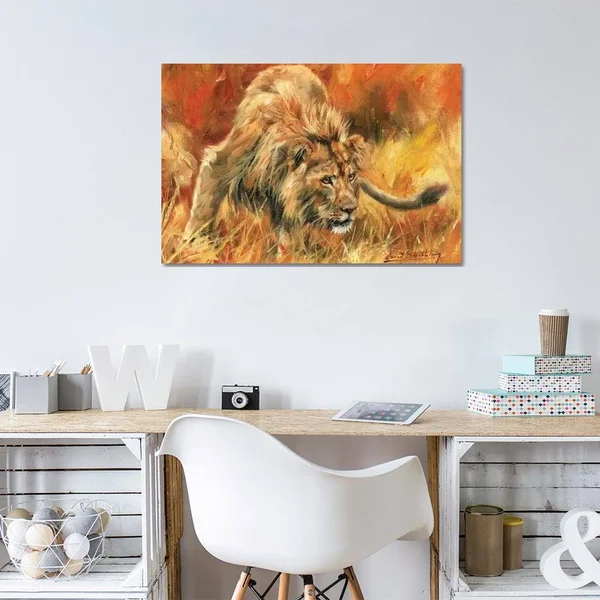 David Stribbling Canvas Prints - Lion Alert ( Animal Art > wildlife > Wild Cats > Lions art)