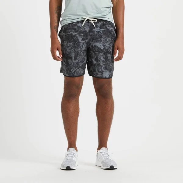 Vuori Men's Banks Short, Medium, Black Scribble