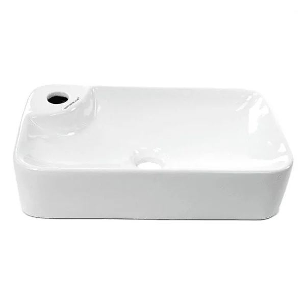 Caracalla Ceramica Ceramic Rectangular Vessel Bathroom Sink, White CA4121