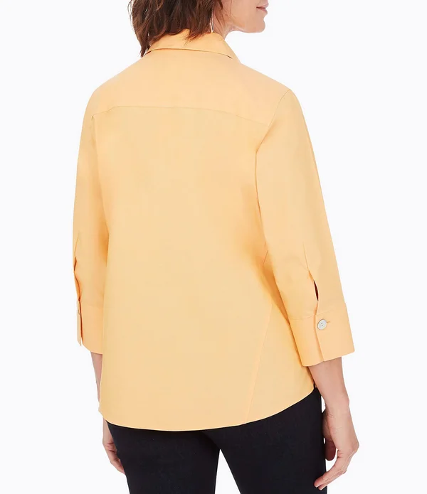 Foxcroft Paityn Solid Pinpoint Oxford Non-Iron Shaped Button Front Point Collar Shirt - 2