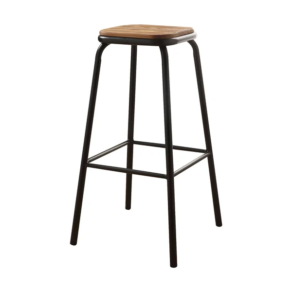 Set of 2 - 30x22 Black and Natural Metal Base Backless Stools (376988)