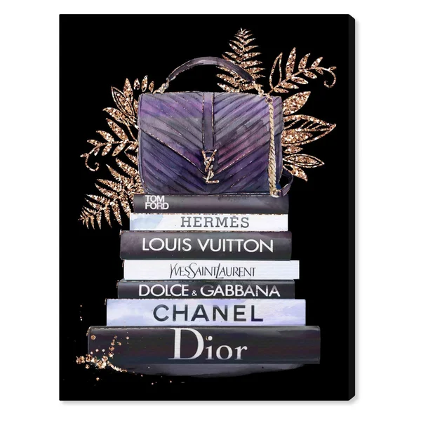 Oliver Gal 'I Love My Purse' Fashion and Glam Wall Art Canvas Print - Purple, Black (39 x 52)